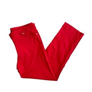 ZAC & RACHEL Women's Red Stretch Trouser Pants Straight Leg Size 12